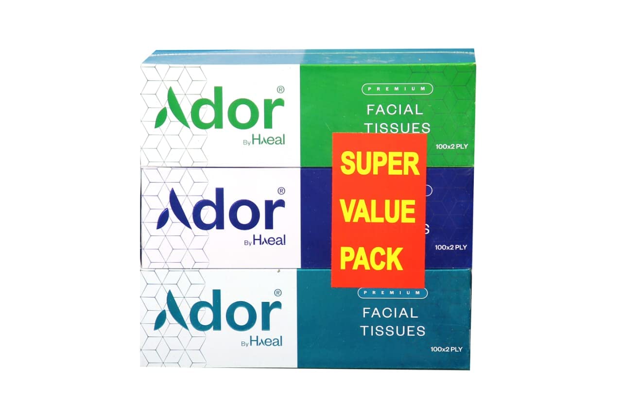 ADOR FACIAL TISSUE 2PLY 100 PULLS SUPER VALUE PACK