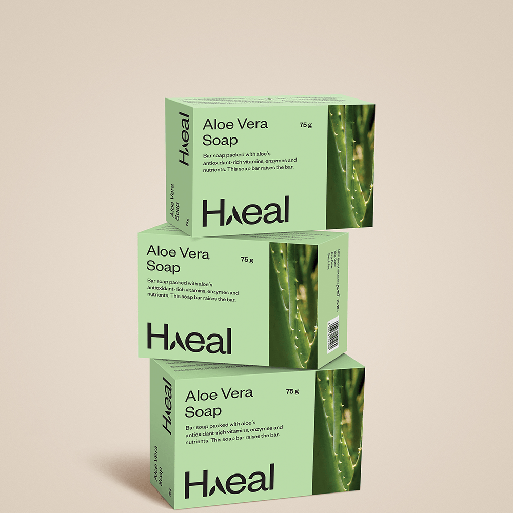 HAEAL Soaps Pack of 3 Aloe Vera Moisturizing Soap