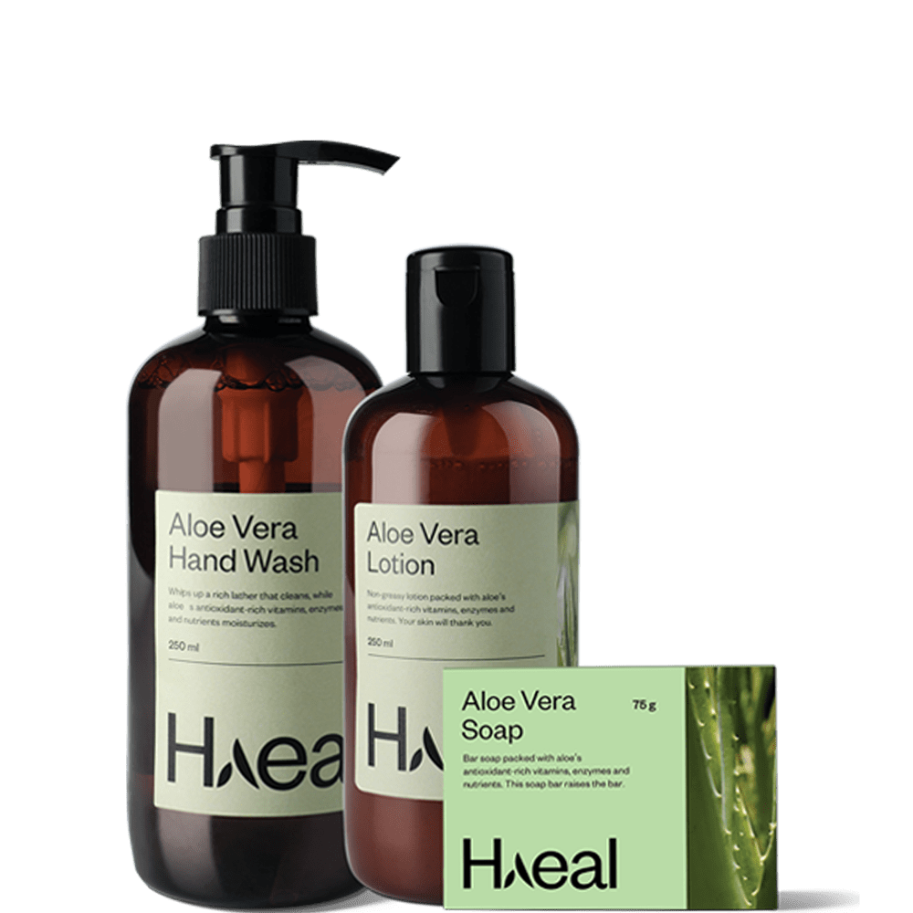 HAEAL Combos Aloe Vera Range Combo Pack (Handwash, Lotion & Soap)