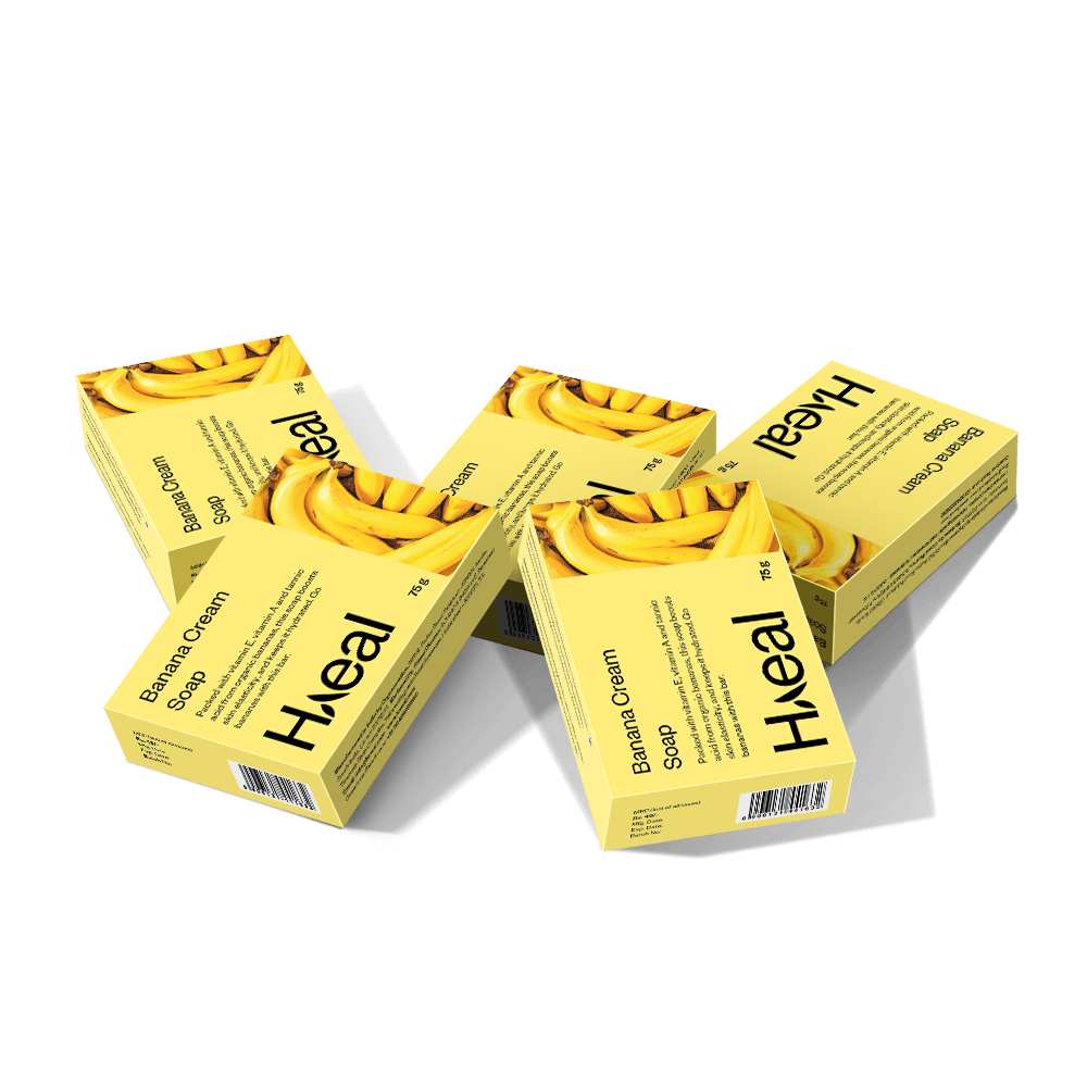 HAEAL Pack of 5 Enriching Banana Cream Soap for Sensitive Skin