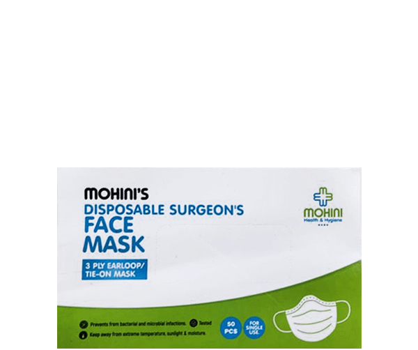 HAEAL Pack of 50 Mohini's 50 Disposable 3 Layer Protective Face Mask with Nose Clip