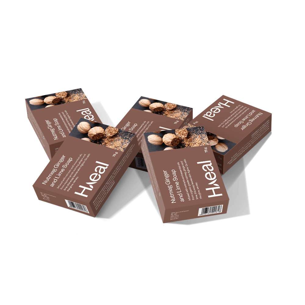 HAEAL Pack of 5 Nourishing Nutmeg, Ginger & Lime Soap