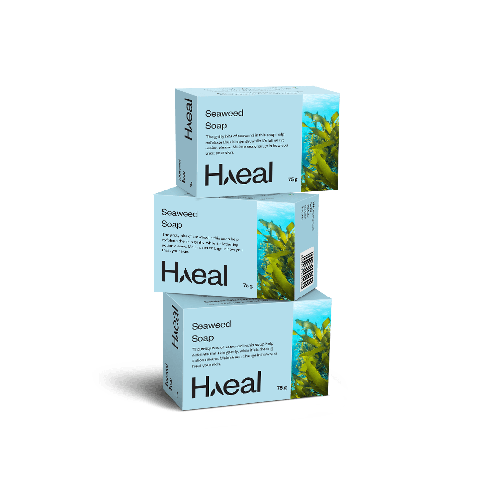 HAEAL Pack of 3 Shimmering Seaweed Soap