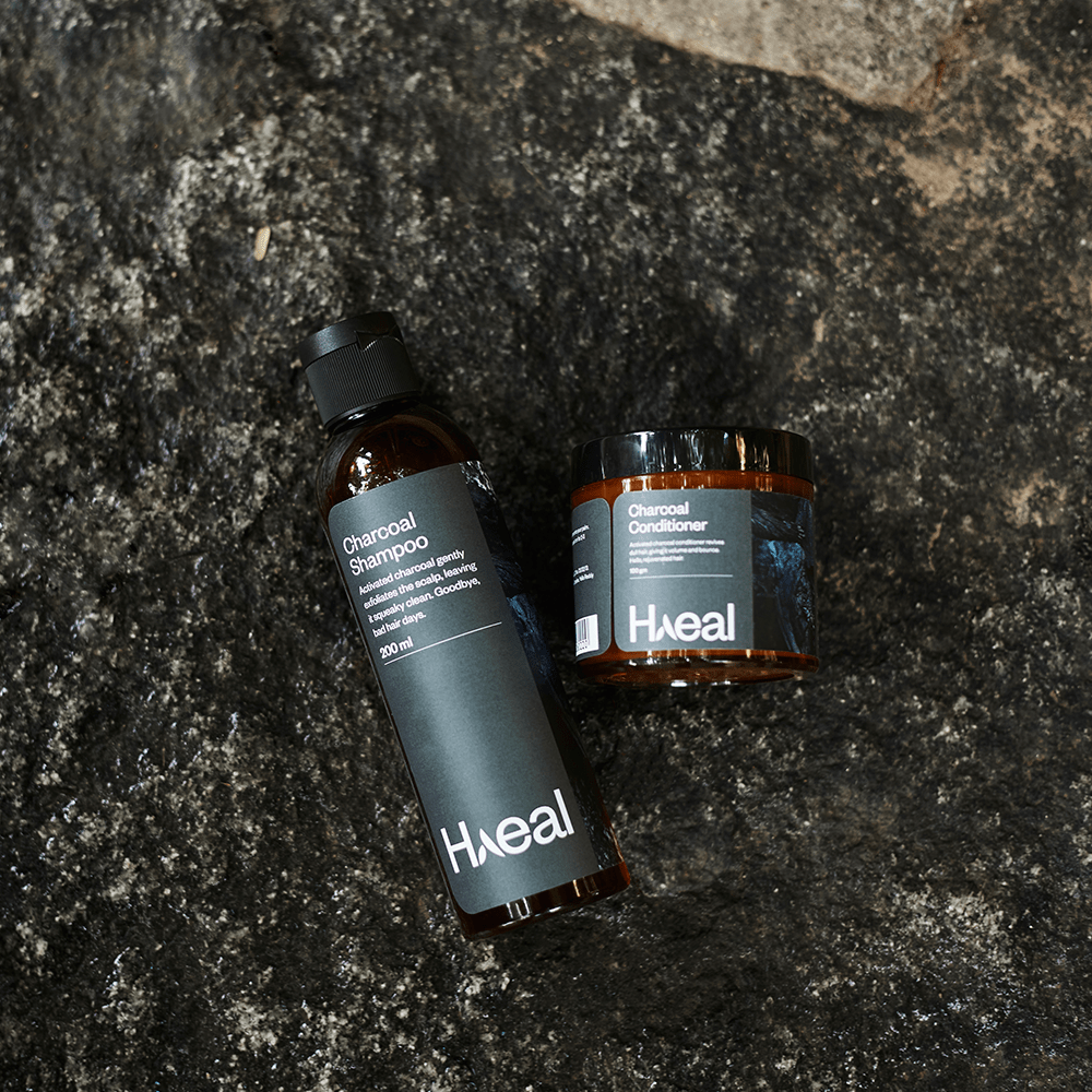 HAEAL Supercool Charcoal Shampoo + Conditioner for Deep Cleansing