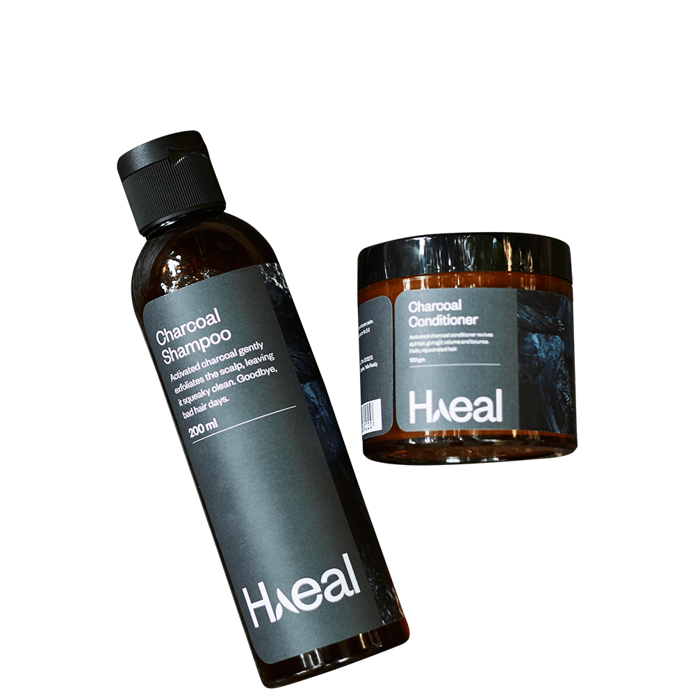 HAEAL Supercool Charcoal Shampoo + Conditioner for Deep Cleansing